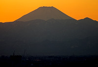 Sunset over Mount Fuji from Tokyo